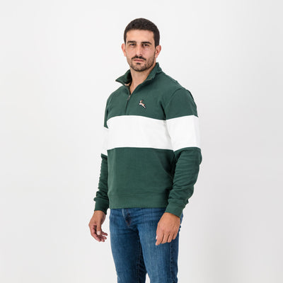 Springboks Classic Hoop Quarter Zip-OS Green