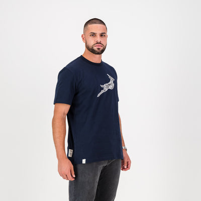 Springboks Stadium Bok Regular Crew Tee-Navy