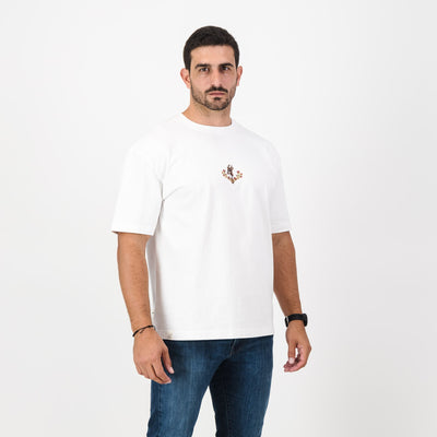 Springboks Wreath Boxy Crew Tee-White