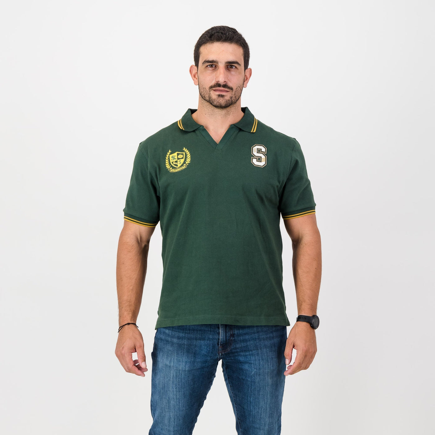 Stillknocks V Tipped SS Polo-OS Green